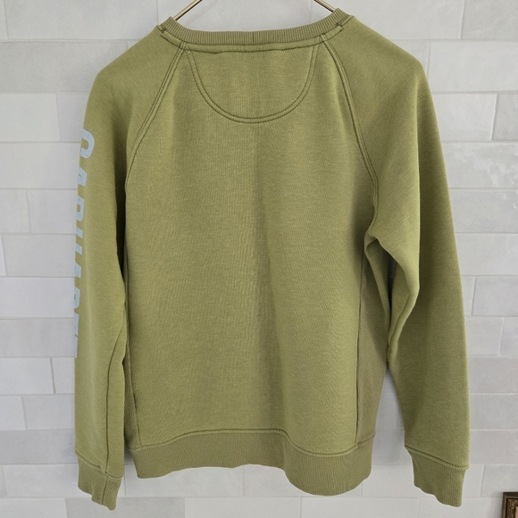 Carhartt Ladies' Sleeve Logo Crewneck Crew Sweatshirt Pullover Green Size Small - Picture 9 of 9